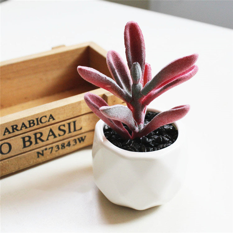 Artificial Succulent Bonsai Creative Ornaments for Home Table Garden Decoration Artificial Plants with Pot