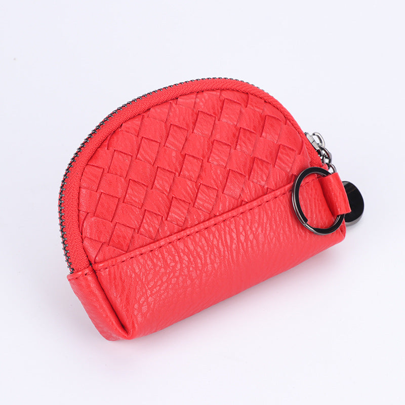 Handwoven Women's Wallet With Minimalist Leather