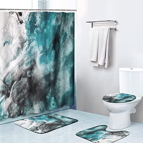 Decorative Artificial Plants Shower Curtain Textile Washable