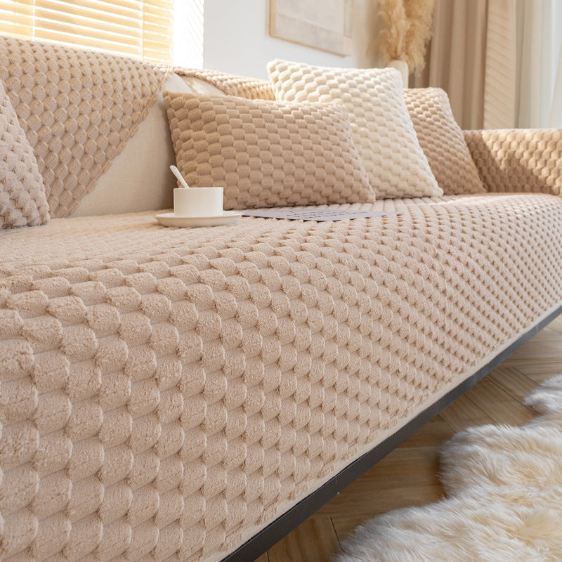 Beige Sofa Cover Cloth Winter