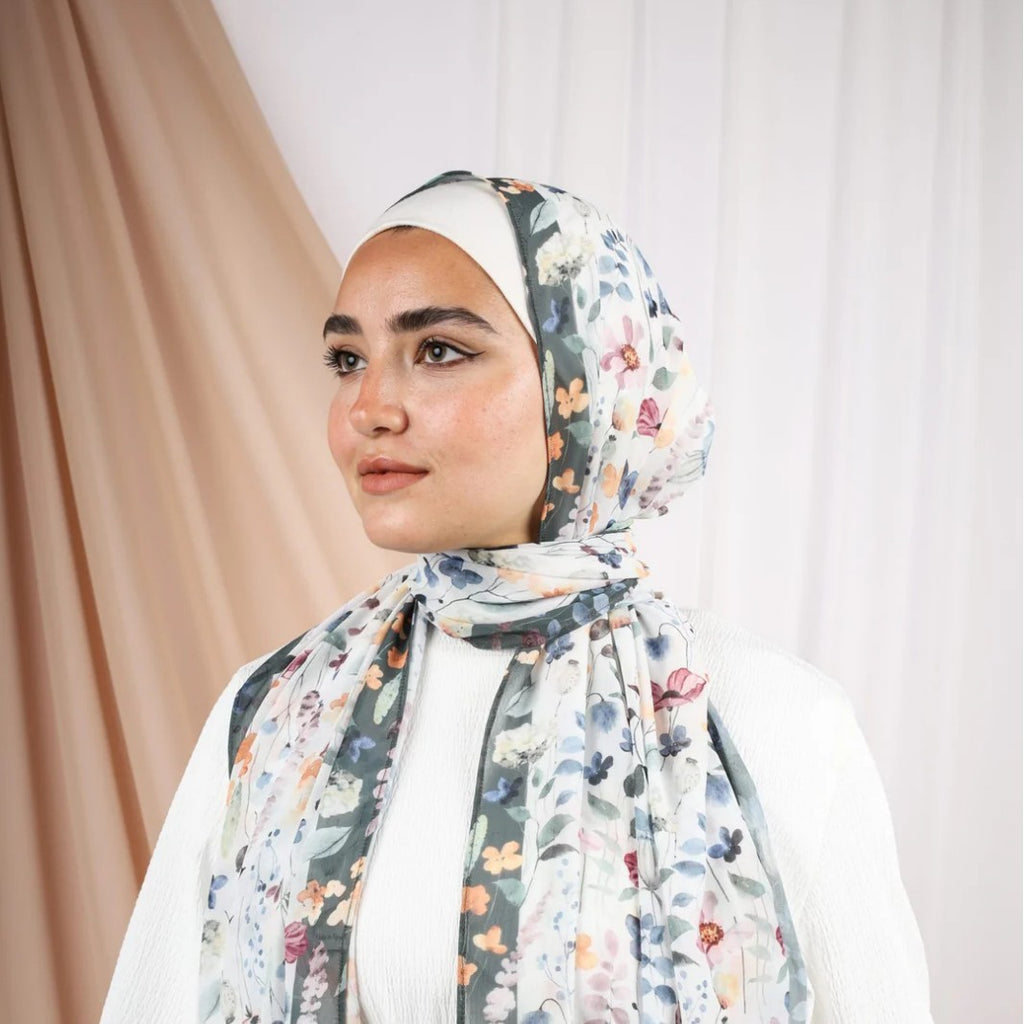 Satin Printed Hijab Printed Shawl Headscarf