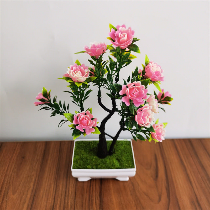 Artificial Flower Rose Plant Bonsai Table Decorative Ornaments