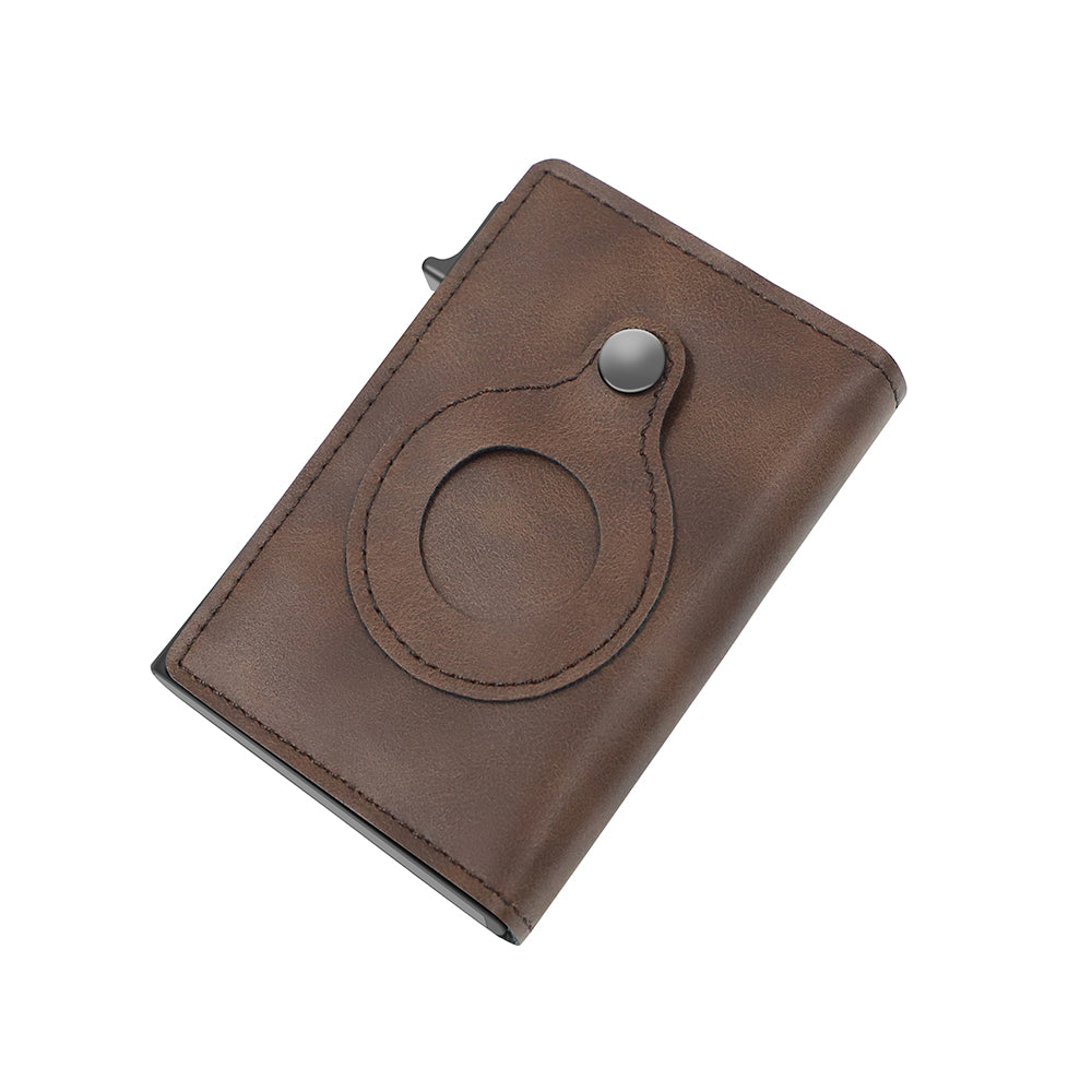 Minimalist Men’s Leather Wallet – AirTag Holder, Slim RFID Design