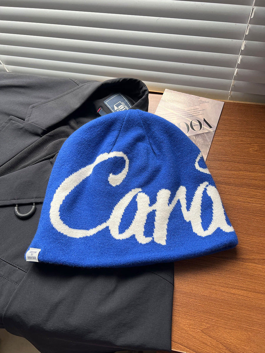 American Street Sleeve Cap Thick Double Layer Beanie Hat