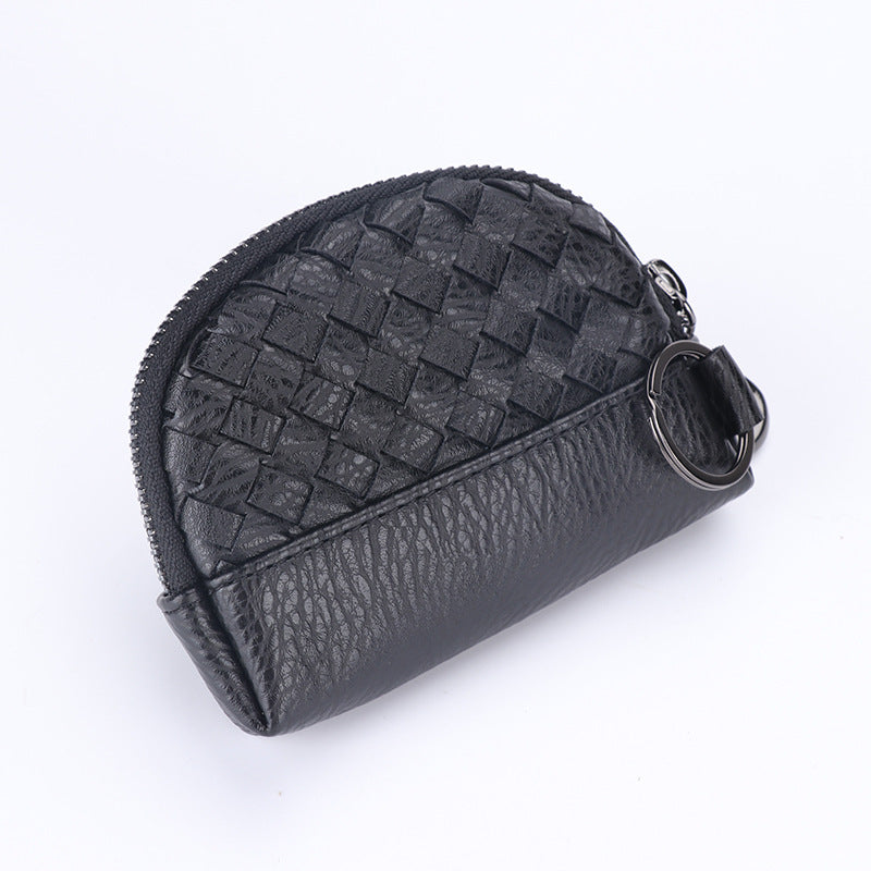 Handwoven Women's Wallet With Minimalist Leather