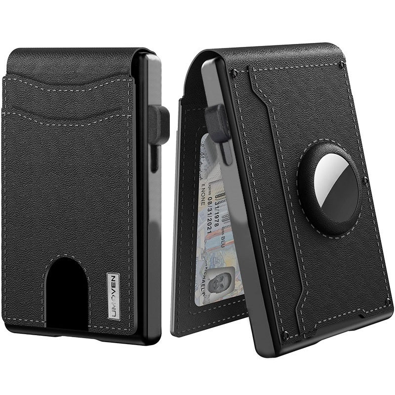 Mens Metal Card Case & Card Holder High-Capacity Anti-Skimming Wallet