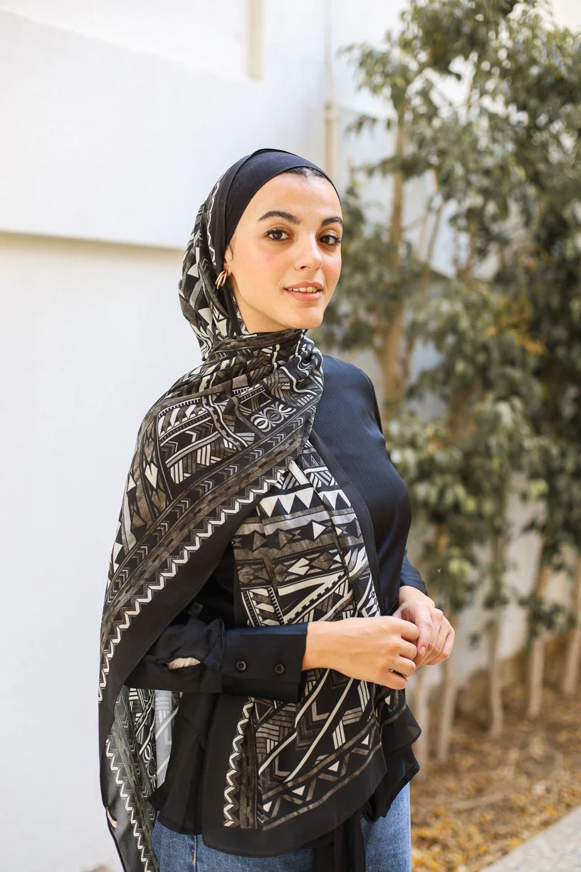 Satin Printed Hijab Printed Shawl Headscarf