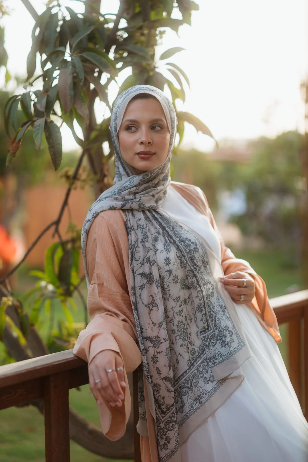 Satin Printed Hijab Printed Shawl Headscarf