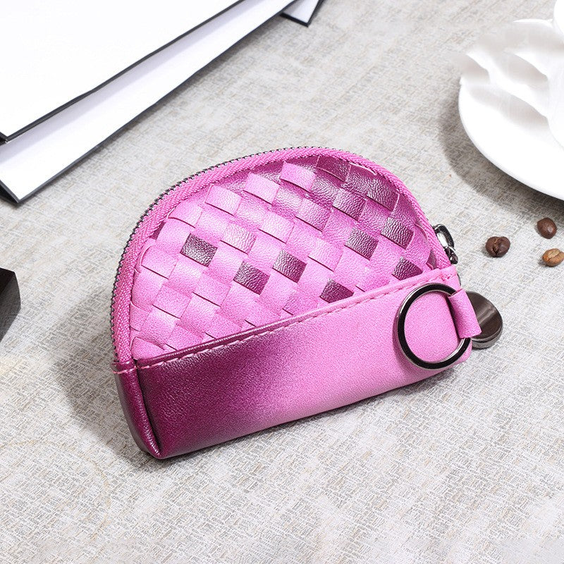 Handwoven Women's Wallet With Minimalist Leather